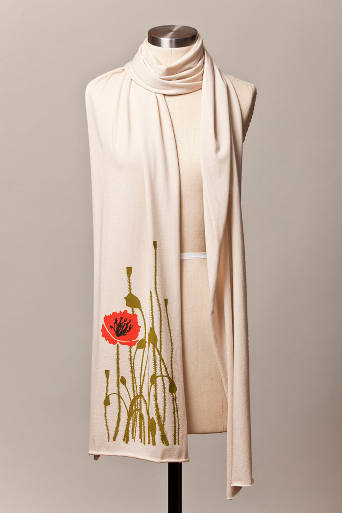 Poppy Illustration Scarf