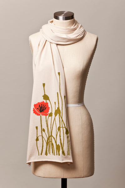 Poppy Illustration Scarf