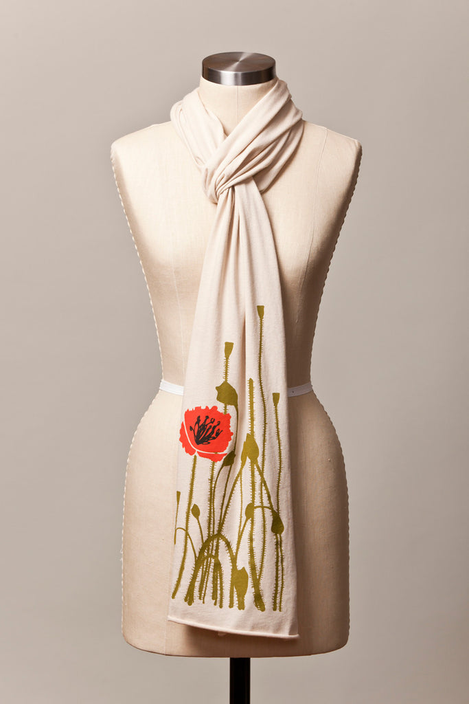 Poppy Illustration Scarf