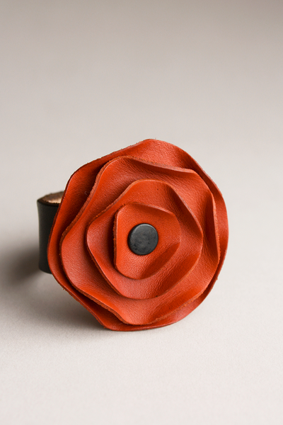 Leather Scarf Cuff - Carrot